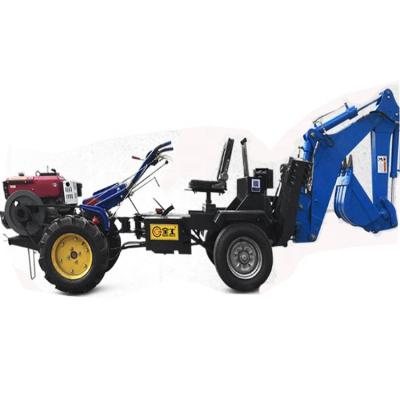 China power hand garden tractor excavator/diesel loader 0.15m3 tractor backhoe for sale