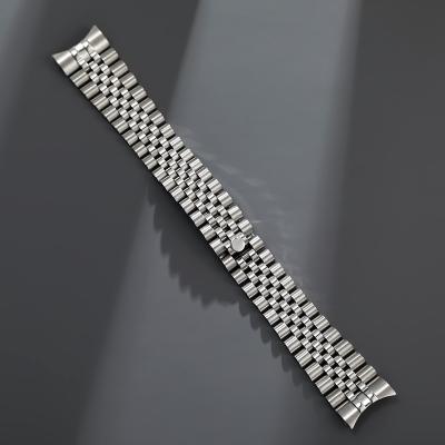 China 20mm Stainless Steel Solid 316L Stainless Steel Jubilee Watch Band Strap Curved End Fit For Rolex Watch for sale