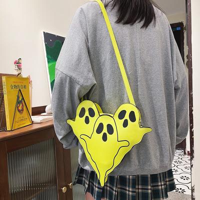 China Fashion Halloween Printing Ghost PU Cross \ Hot Wholesale Comfortable \ Durable Cross - Body Bag Cute Soul Single Shoulder Bag For Women for sale