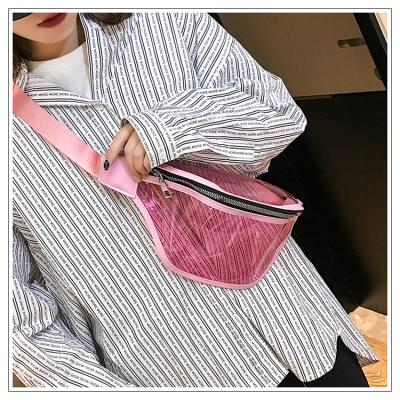 China Anti-theft Clear PVC Fanny Pack Bag Girls Transparent Cross Women Sturdy Waist & Body PVC Shoulder Bags Messenger Bags for sale