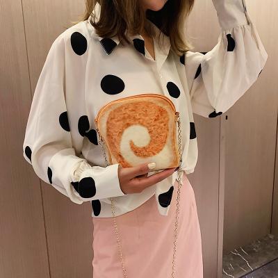 China 2022 Cute Plush Handbag Bread Bag Women Girls Coin Purse Wallet Fashion Female Toast Shoulder/Messenger/Cross - Body Bag for sale