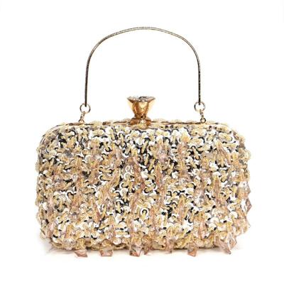 China Fashion& Vintage Double Sided Beaded Embroidered Casual Clutch Evening Clutch Bag Sequin Ladies Grab Bags for sale