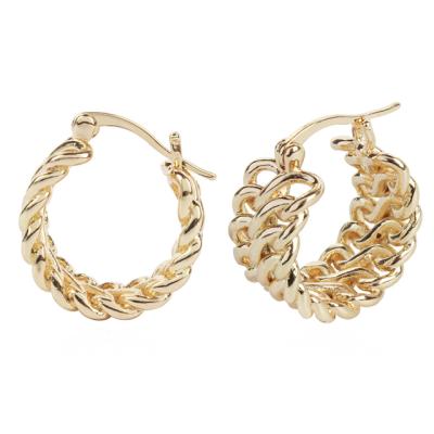 China High Quality Gold Color Circle Earrings For Women Simple Small Round Circle Chain Earrings Shape Elegant Ladies Jewelry Accessories for sale