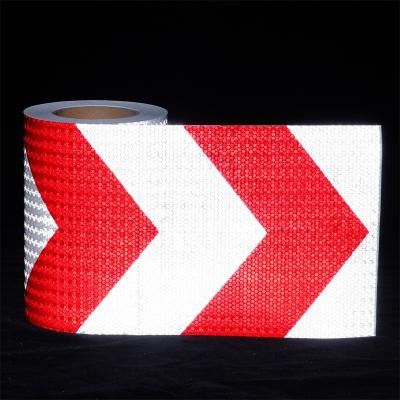 China Red And White Arrow Prism Crystal Lattice Reflective Warning Sheeting for sale