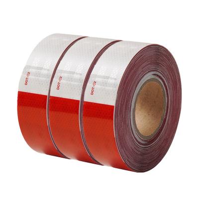 China LU Certificado DOT-C2 de Segurança do TrânsitoMaterial PET de faixa refletora Aviso em quadros vermelho-branco para veículo/camião/reboque à venda