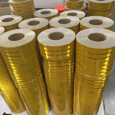 China 5cm 7.5 cm 10 cm Yellow Metallized Acrylic SASO 2913 Conspicuity Reflective Tape for sale