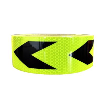 China Fluorescent Yellow Green Arrow Honeycomb Reflective Tape for Vehicle Safety Warning for sale