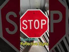 Custom Mandatory Regulatory Stop Road Signs Retro Reflective Traffic Signs White Black Red