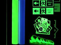 Customized Photoluminescent Luminescent Luminous Glow in the Dark Sticker Vinyl Film for Safety Sign