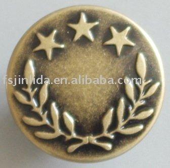 China 20mm viable 3 star jeans button up for denim for sale