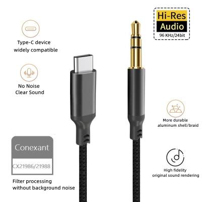 China Cheap cell phone price clear sound type c to aux adapter. 3.5mm Cable Earphone Jack Plug with AUX Car Audio Headphones. of function for sale