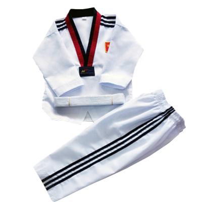 China Wholesale Polyester / Cotton Ribbed Material V Neck Taekwondo Uniform For Training for sale