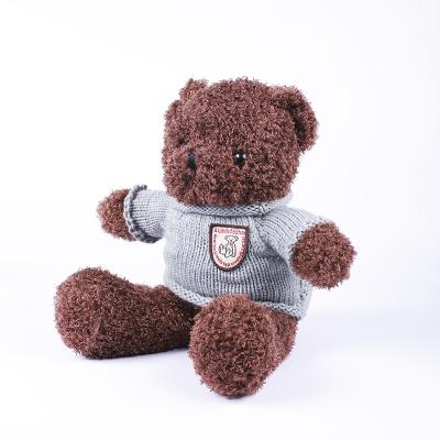 China Environmentally Friendly Manufacturers Supply Custom Made 'S Logo Adorable Brown Big Plush Toy For Children's Embroidery Pillow for sale