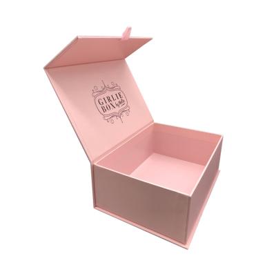 China 2021 Factory Selling Handmade Hot Pink Magnetic Gift Package Magnetic Lid Box for sale