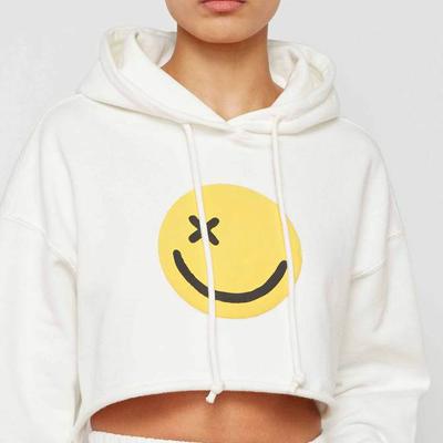 China Anti-Wrinkle High Quality Custom Light Weight 100% French Terry Cotton Cropped Breath 3d Print Women Crop Top Hoodie for sale