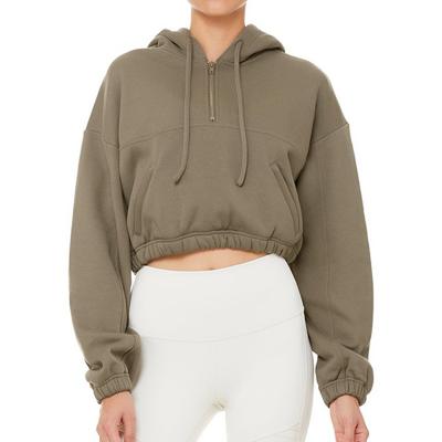 China Custom Wholesale Anti-Wrinkle Long Sleeve Sweatshirts Hoody Pullover Fleece Cotton Women Crop Top Hoodies for sale