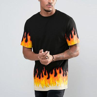 China Custom Made Anti-Wrinkle Mens Short Sleeve T-Shirt Printing Flame Print T Shirt For Men for sale