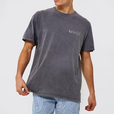 China Oversize Heavy Vacuum Acid Wash T-shirt Cotton Anti-Wrinkle Men's Clothing Custom Vintage Graphic T-shirt T-shirt for sale