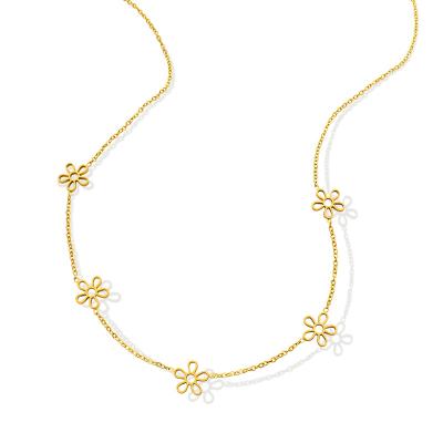 China New Design High Quality 18K Real Gold Plated Simple Small Daisy Flower Choker Pendant Necklace for sale