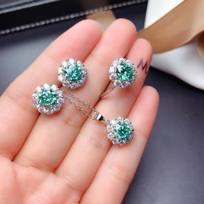 China High quality sliver wedding high quality set rings earring moissanite pendant wholesale for sale