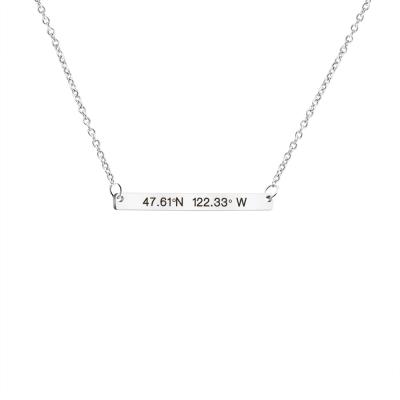 China Jewelry Mens Womens Stainless Steel Punk Unique Customizable Your Name Bar Necklace for sale