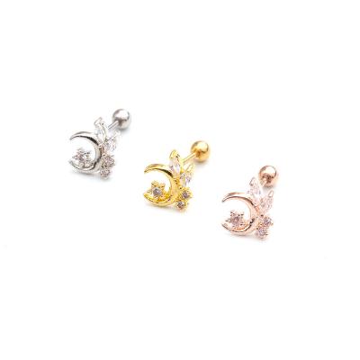 China FASHIONABLE Sweet Stackable Stackable Body Stud CZ Cartilage CZ Lip Nose Lip Cartilage Stainless Steel Nose Piercing Jewelry for sale