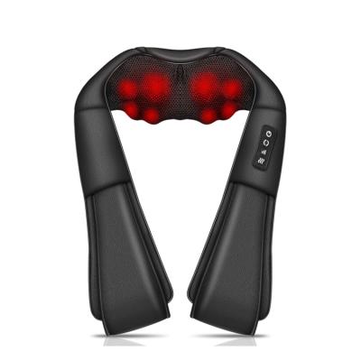 China Dropshipping Comfortable Shiatsu Neck Massage Pillow with Heat Kneading Rechargeable Cordless Neck Massager for Pain Relief for sale