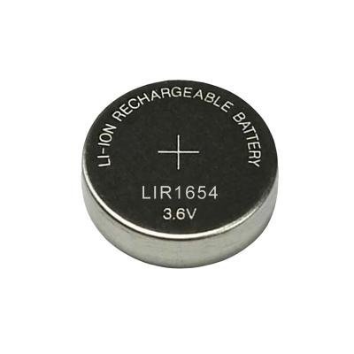 China 3.6V lithium ion button cell LIR1654 for sale