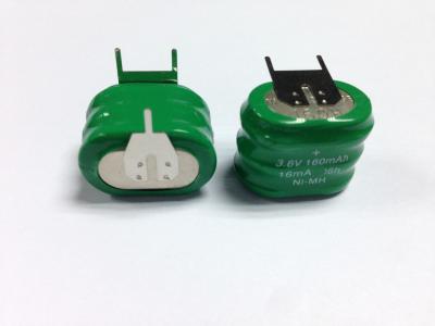 China 160mAh 3.6V NI-MH button cell pack for sale