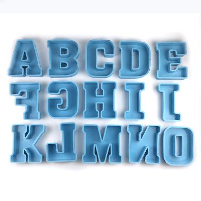 China Craft Art Big Alphabet Holding 3D Letter Thick 26 English Letter Silicone Mold For Resin Craft Art for sale