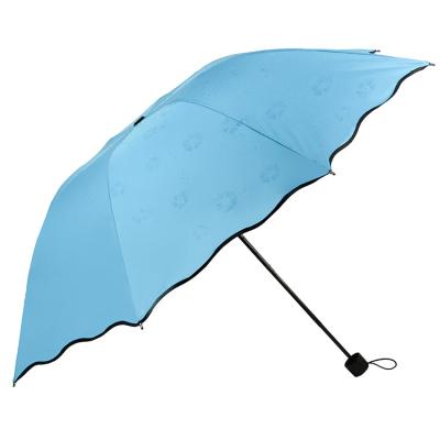 China Special Customized Creative Folding Umbrella Water Ink Sensitive Color Change When Encountered Water Start Flower Super UV Protection Parasol Umbrella for sale