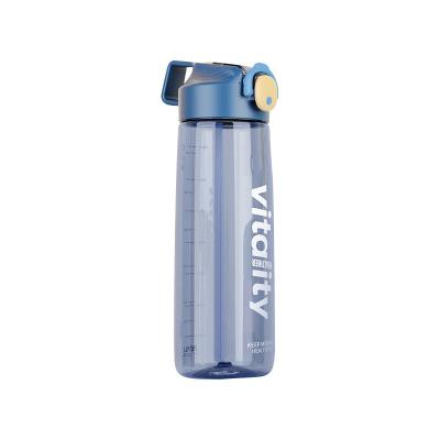 China Sustainable Wholesale Custom Logo Printed Sports Plastic Water Bottle With String for sale