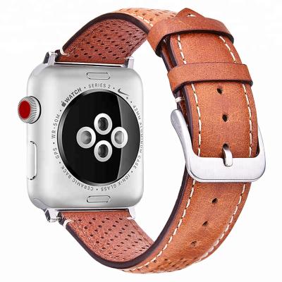 China Genuine Leather Leather Watch Band for Apple Watch Leather Band, 22mm Replacement Strap for Apple Watch 38mm 42mm for sale