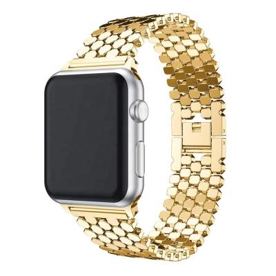 China The Non-Specific Gold Strap Bracelet Stainless Steel Alloy Watch Strap 38mm 42mm 40mm 44mm For Apple for sale