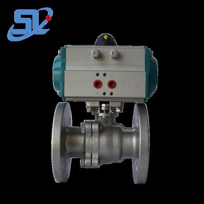 China General Industrial Stainless Steel Motorized High Temperature Pneumatic Flanged Ball Valve for sale