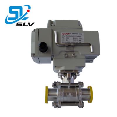 China General Stainless Steel Sanitary Flange Electric Ball Valve for sale