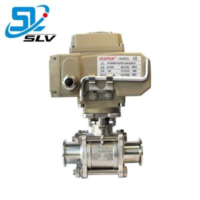 China General China Supplier Sanitary Steel Ball Valves Stainless Steel Electric Actuator Control Flange End For Food Beverage for sale