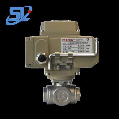 China General Dn50 Pn63 Dn100 Key Lever Operated 3way 3 6 8 Inch 3 Way Stainless Steel Ball Valve for sale