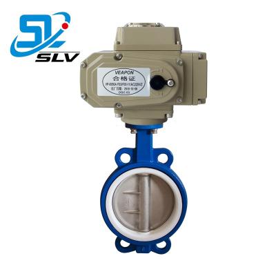 China General Electric Motorized Control SS304 SS316 Fluorine Jacketed Stainless Steel Butterfly Valve for sale