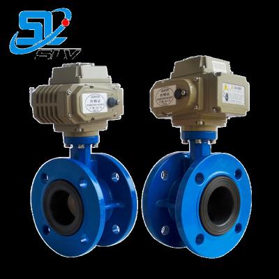 China DC24V AC220V 380V SS304 SS316 flange electric butterfly valve ptfe general electric cast iron butterfly valve for sale