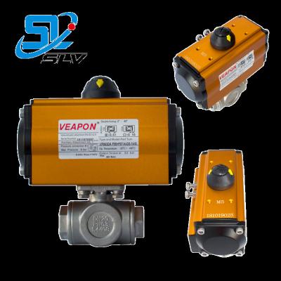 China General SUS304 SUS316 Thread Ball Valve With Pneumatic Actuator for sale