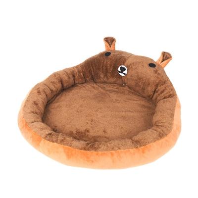 China Hand Wash High Quality Bear Shape Winter Warm Washable Comfortable Non-slip Pet Beds Open Puppy Cat Beds Animal Bed for sale