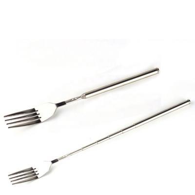 China 2019 New Product Stainless Steel Fork Small Metal Fork Easily Cleaned Extendable Fork for sale