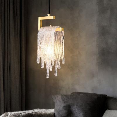 China Modern new all-copper small chandelier for background wall cafe restaurant clothing store living room k9 crystal chandelier for sale