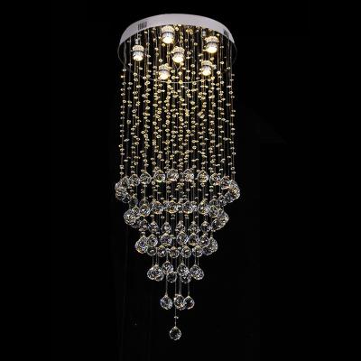 China Modern light luxury linear crystal chandelier suitable for hotel living room for sale