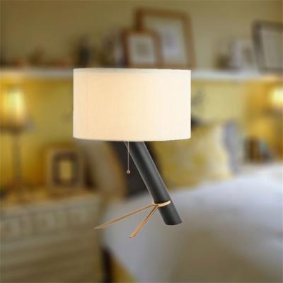 China Light Modern Black Cylindrical Restaurant Lamp Nice Two Modern Battery Operated Colored Glass Table Lamps for sale