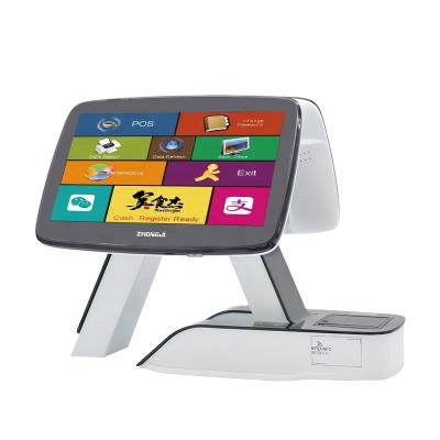 China 11.6 Inch Android Dual Screen Restaurant POS System With 2 Inch Printer Support Google Play 8G Software for sale