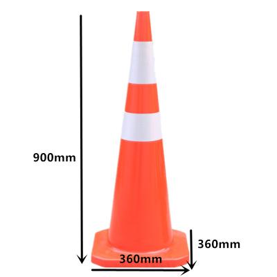 China High Quality Bright Color Road Cone 900*360*360mm Safety PVC Traffic Warning Reflective Cone for sale