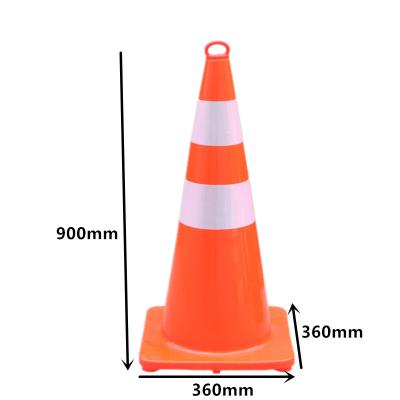 China Road Warning Hot Sale 900*360*360 High Soft Colorful Road Safety PVC Traffic Cone for sale