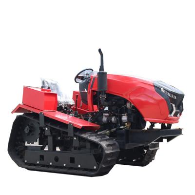 China Farm Work Machinery 60 HP water and drought dual crawler rotary cultivator Small crawler tractor with a tiller of tracks for sale